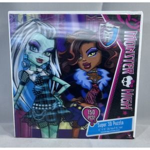 Monster High Super 3D Jigsaw Puzzle 18" x 12" 150 New Sealed All Girls Night